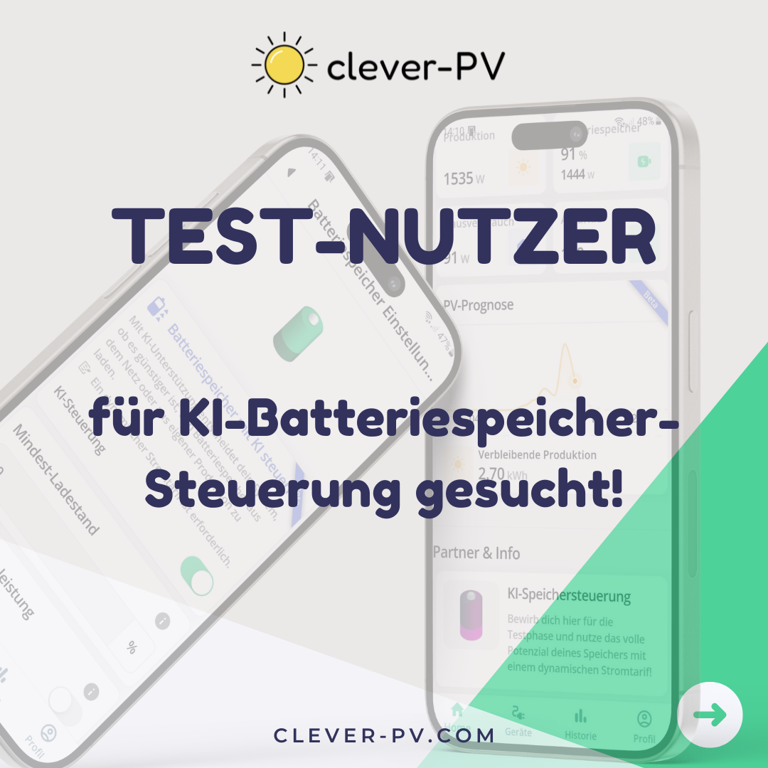 Betatest für die KI-Batteriespeicher-Steuerung – Testnutzer gesucht